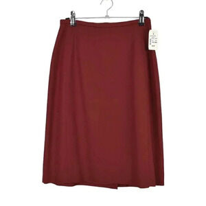 NWT Vintage Braemar Wool Pencil Shirt  Burgundy Size 4 Petite